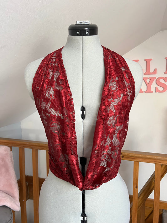 COWL TOP | METALLIC WINE